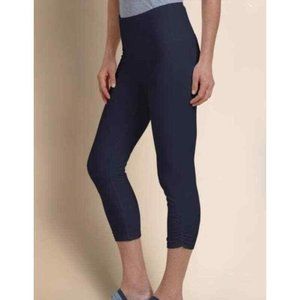 NWT Soft Surroundings Women's Large Slimsations Crop Leggings Blue